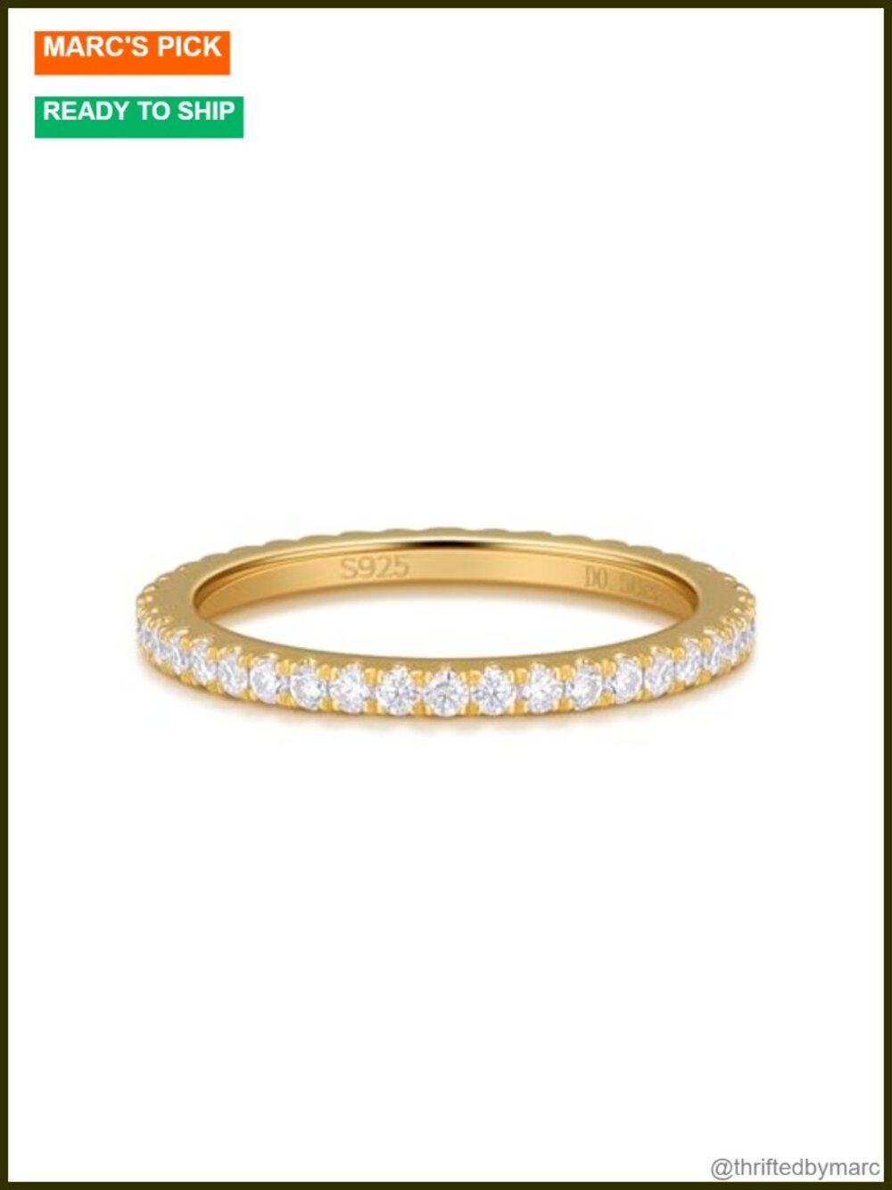 Moissanite Sterling Silver Wedding Band Full Eternity Ring